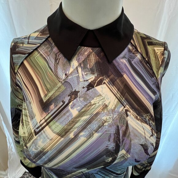 Ted Baker Dress Size 0 Abstract design 3/4 sleeve dress - Picture 8 of 12